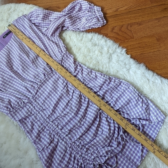 Zara purple gingham blogger mini dress small - Picture 14 of 16